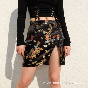 Fashion Split Side Mini Short Satin Skirt